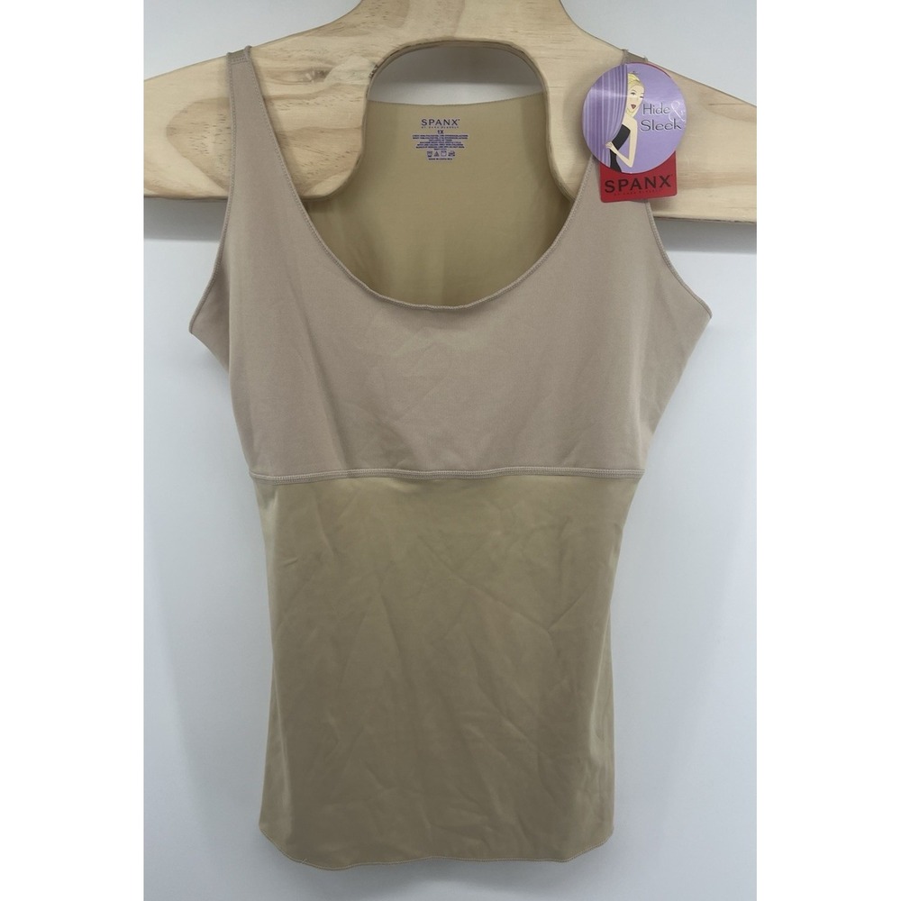 Spanx Hide And Sleek Cami 1X Plus Size Nude Beige Tan Tank Top Shapewear New NWT